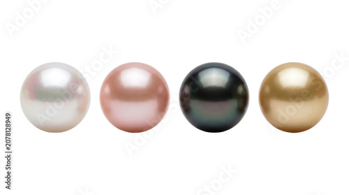 Photos Elegant glossy round pearls on transparent background