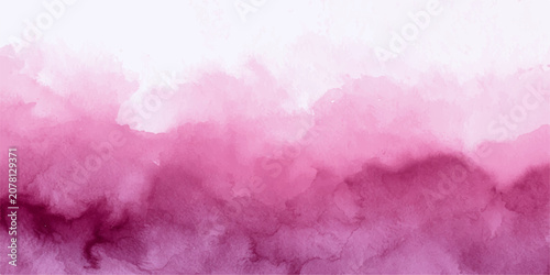 Fotografía Abstract pink and blue watercolor sky with fluffy white clouds, soft smoke and s