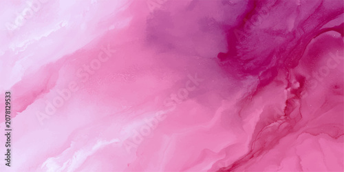 Schilderij op canvas Abstract watercolor pink background with soft texture, grunge paper and silk fab