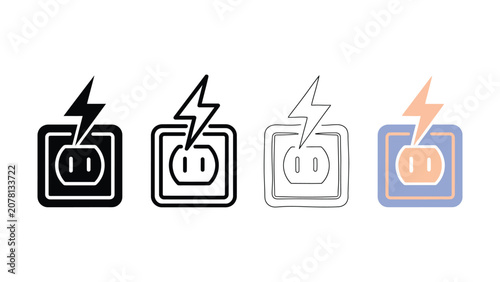 Electrical Wall Socket Icon Evolution