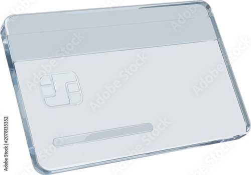 Clear Credit Card Mockup with Subtle Branding Area in Studio Lighting for Financial Concepts