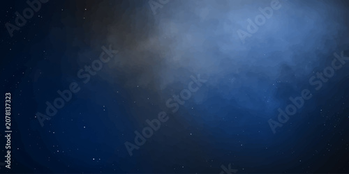 Schilderij op canvas A deep blue celestial expanse is illuminated by ethereal wisps of cosmic dust and distant, twinkling stars, creating a breathtaking and mysterious nebula