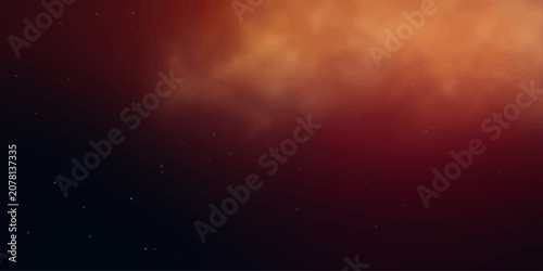 Photos A nebulous cosmic cloud swirls with fiery oranges and deep reds, sprinkled with distant stars