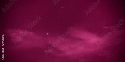 Fotografija Deep magenta sky with wispy clouds and scattered stars, evoking a sense of mystery and wonder