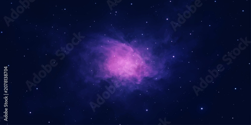 A vibrant nebula glows with cosmic dust and starlight in the vast expanse of deep space, a breathtaking spectacle of celestial beauty.