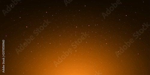 Bild auf Leinwand An abstract background with a warm, gradient of orange and brown hues, subtly textured with tiny white speckles resembling distant stars or dust motes, creating a serene and atmospheric mood