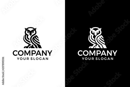 owl logo design line art