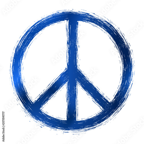 Konstfotografi creative drawing of a peace logo or symbol in paintbrush stroke style