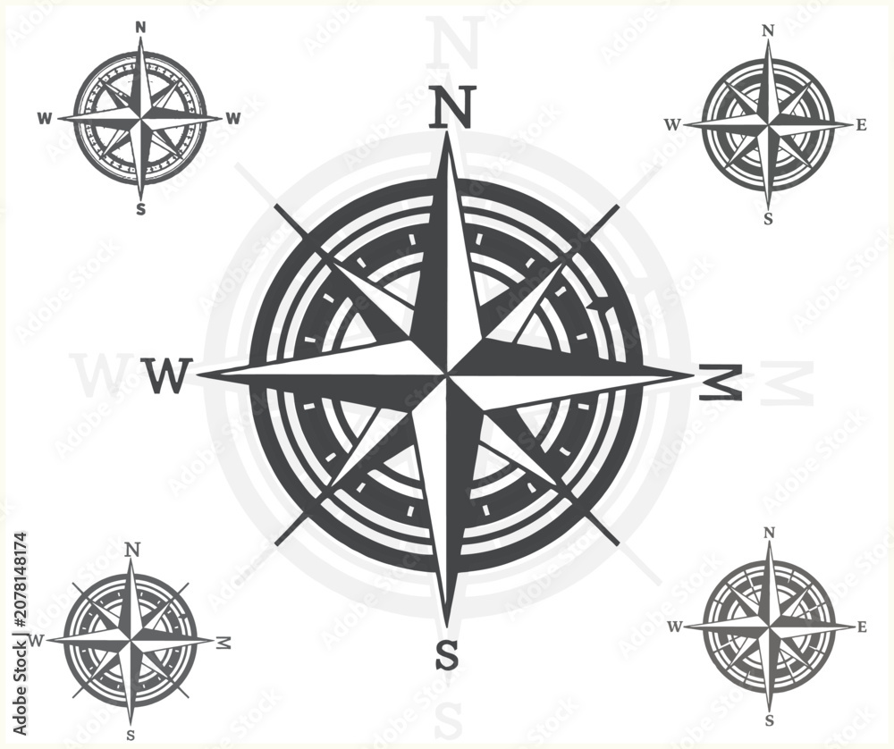 Obraz premium Minimalist Vector Compass Design