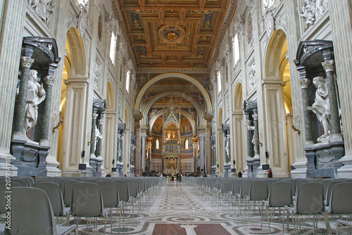 Interior sight in the Basilica of Saint John Lateran (San Giovanni in Laterano) in Rome, Italy