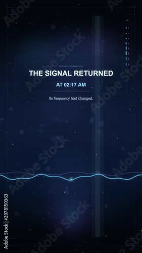 Futuristic Incoming Transmission Background with Glowing Signal Waves and Radio Telescope