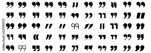 Fotografie Set of quote mark icons isolated on white background