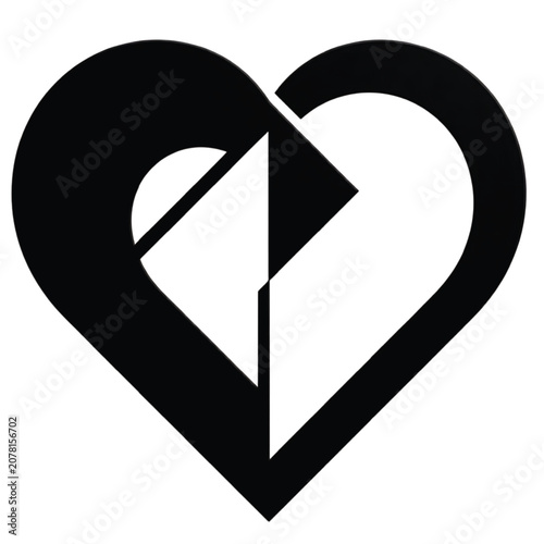 A broken heart symbol with a diagonal line through it sits on a plain background.