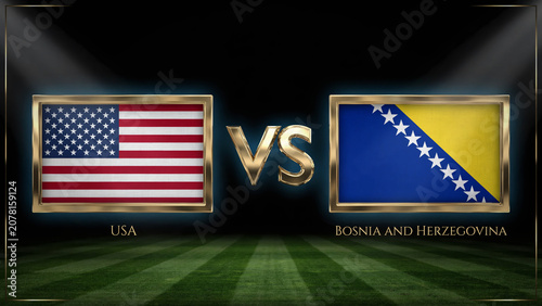 Usa vs bosnia match scoreboard graphic design