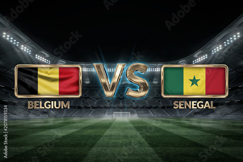Belgium vs senegal match scoreboard graphic design