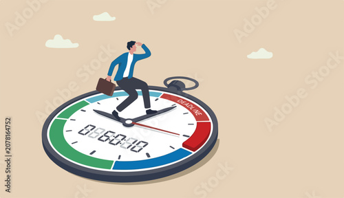 Foto Time management, vision effort to manage project foresee problem opportunity, wo