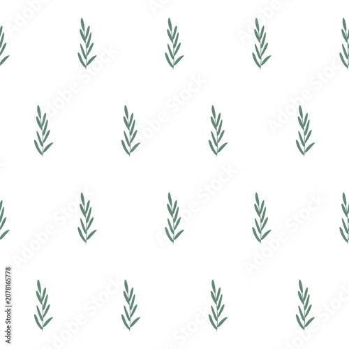 seamless botanical simple pattern with plants