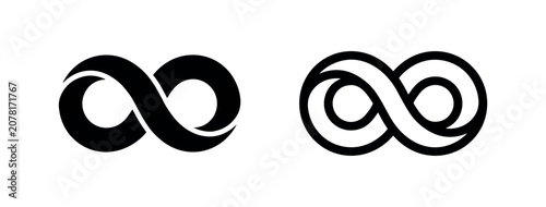 Fotografie Infinity symbol icons, solid and outlined, representing eternity