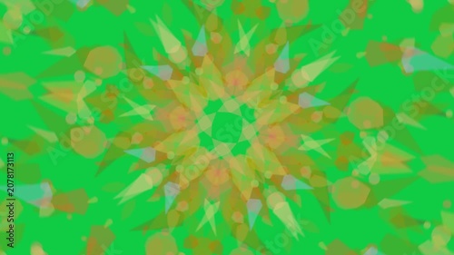 Mandala animating on transparent canvas on play, rotating and pulsing to form layered shard blossom
