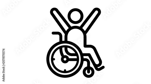 Bold accessibility wheelchair user icon.