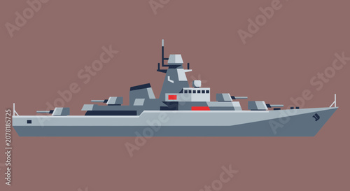Modern Warship Illustration
