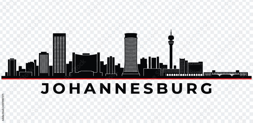 Obraz premium Johannesburg skyline silhouette