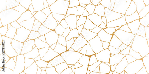 Luxury Golden Kintsugi Crack Texture Abstract Vector Background