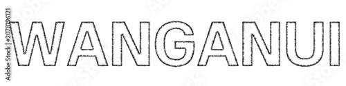 Slika na platnu Sketch monochrome Wanganui text design element