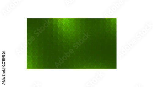 An abstract geometric background in green tones with a subtle hexagonal pattern and soft glow creates a modern digital style. This illustration is ideal for technology, corporate, and design projects.