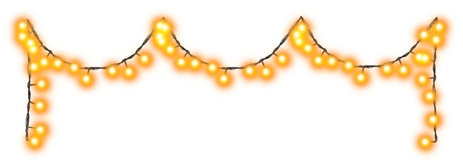 Glowing fairy lights on transparent background, png