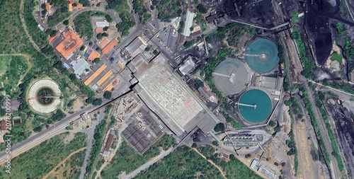 Bild auf Leinwand Phalaborwa, South Africa, open pit mining, satellite image, wallpaper, high reso