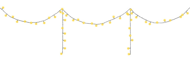Glowing fairy lights on transparent background, png
