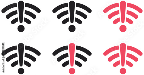 Photos Problem Icon Featuring No Internet Connection Network Error Signal Loss and Con