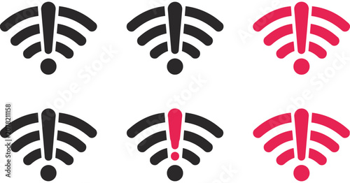 Photos WiFi Error Icon Collection Representing Wireless Connection Failure Internet Pro