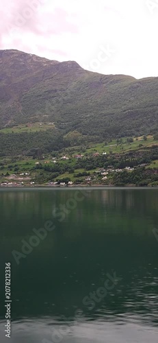 Houses in small settlements in the valleys of the magnificent Norwegian fjords