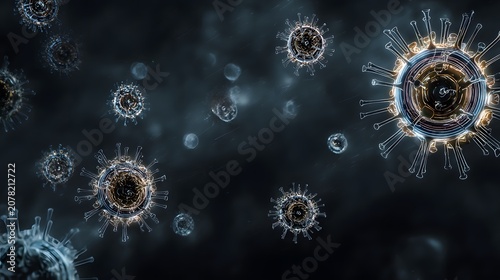 Floating Virus Particle