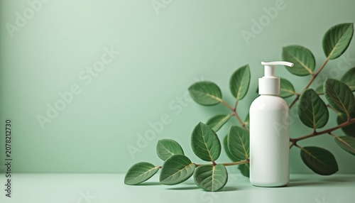 Relaxing spa setup with lotion bottle and towels with copy space