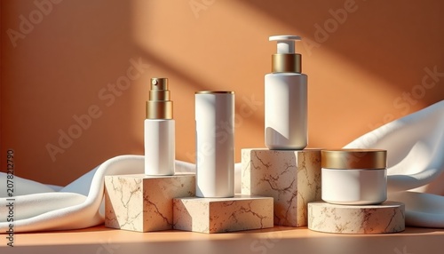 Spa Essentials with Lotion Bottle and Towels with Copy Space