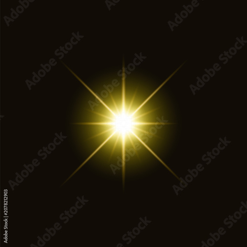 Bild auf Leinwand Radiant golden starburst effect vector