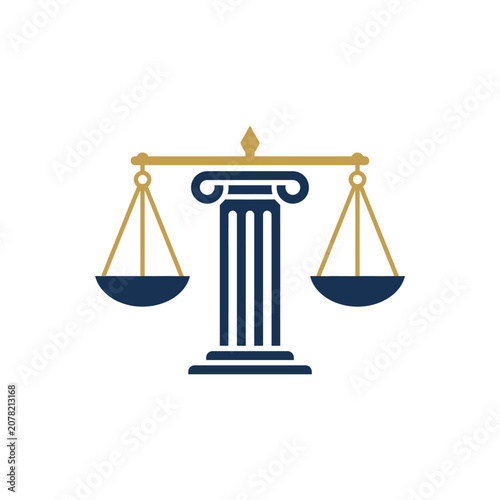 Scales of justice column icon.