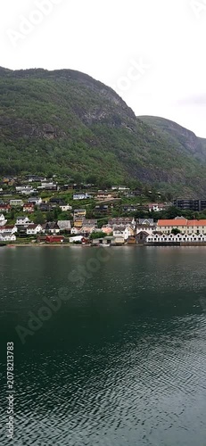 Houses in small settlements in the valleys of the magnificent Norwegian fjords