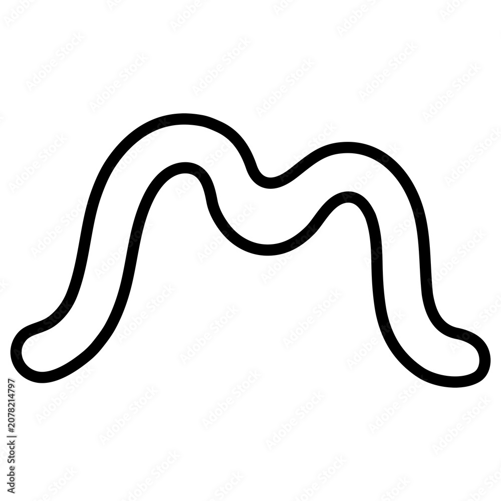 Fototapeta premium PNG Abstract wavy line art letter M, transparent background