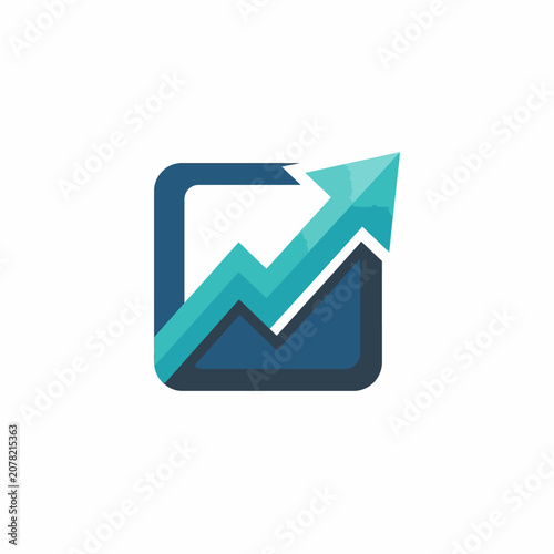 Abstract financial growth arrow logo.