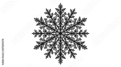 Canvastavla Snowflake with Intricate Geometric Patterns and Symmetrical Design Featuring Pat