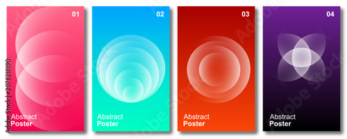 Abstract Crescent Moon Gradient Digital Background Illustration POATER COLLECTION