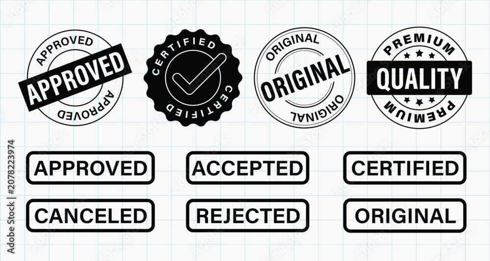 Obraz premium Quality assurance badge collection vector elements
