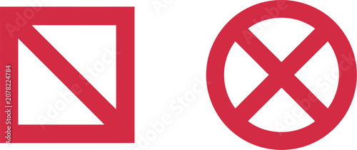Bild auf Leinwand Prohibition symbol set, circle slash icons, no entry, restricted zones, workplace safety, warning signs, security regulations, public compliance, protection