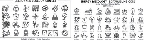 Tableau sur toile Energy and ecology icons illustrate various environmental symbols