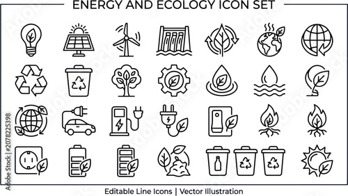 Tableau sur toile Eco friendly icons illustrate energy saving and ecology concepts.