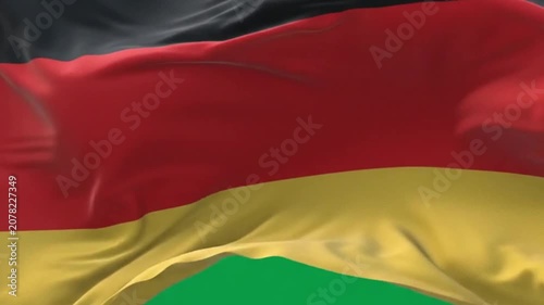 Waving flag of germany on a green screen background